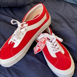 Red skating shoes vans